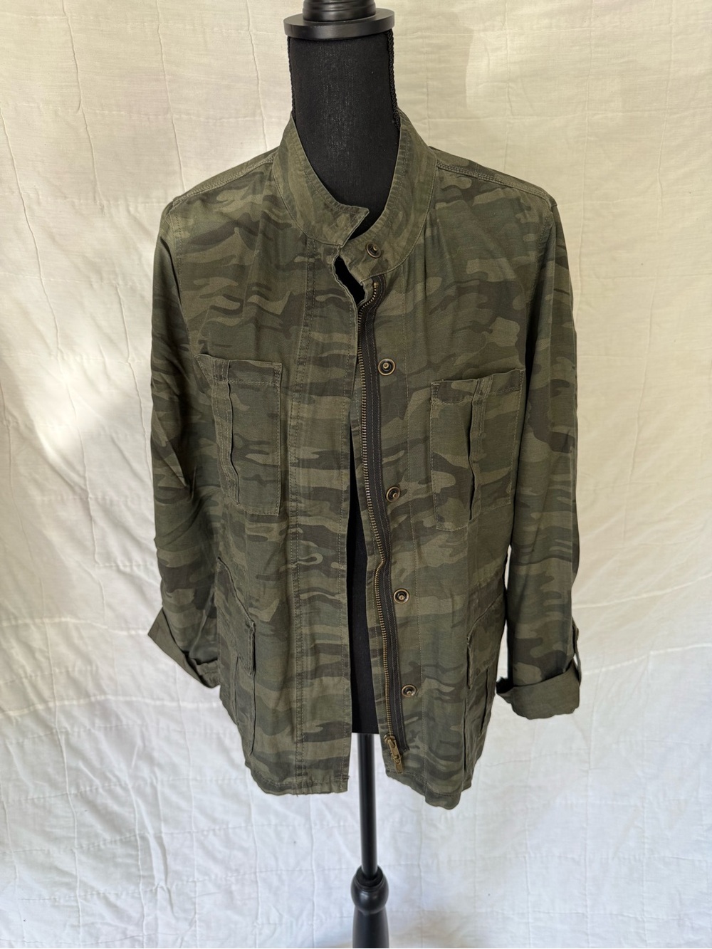 Sanctuary Olive Camo Military Field Jacket